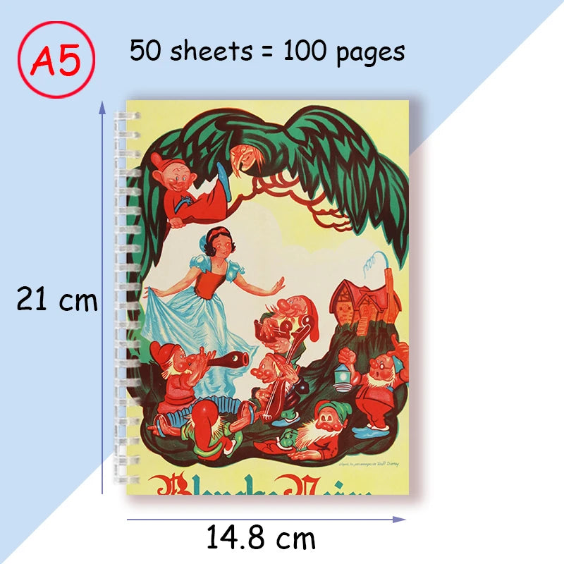 دفتر حلزوني A5 – كرتوني من ديزني سنو وايت والأقزام السبعة