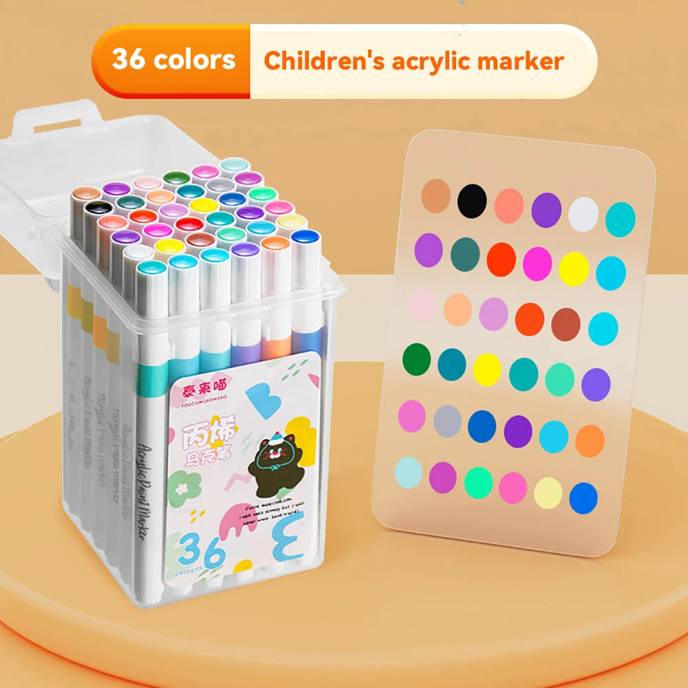 مجموعة ألوان أكريليك ماركر قابلة للغسل – من 24 إلى 80 لون للرسم، الخشب، السيراميك، الزجاج، والكرافتات اليدوية