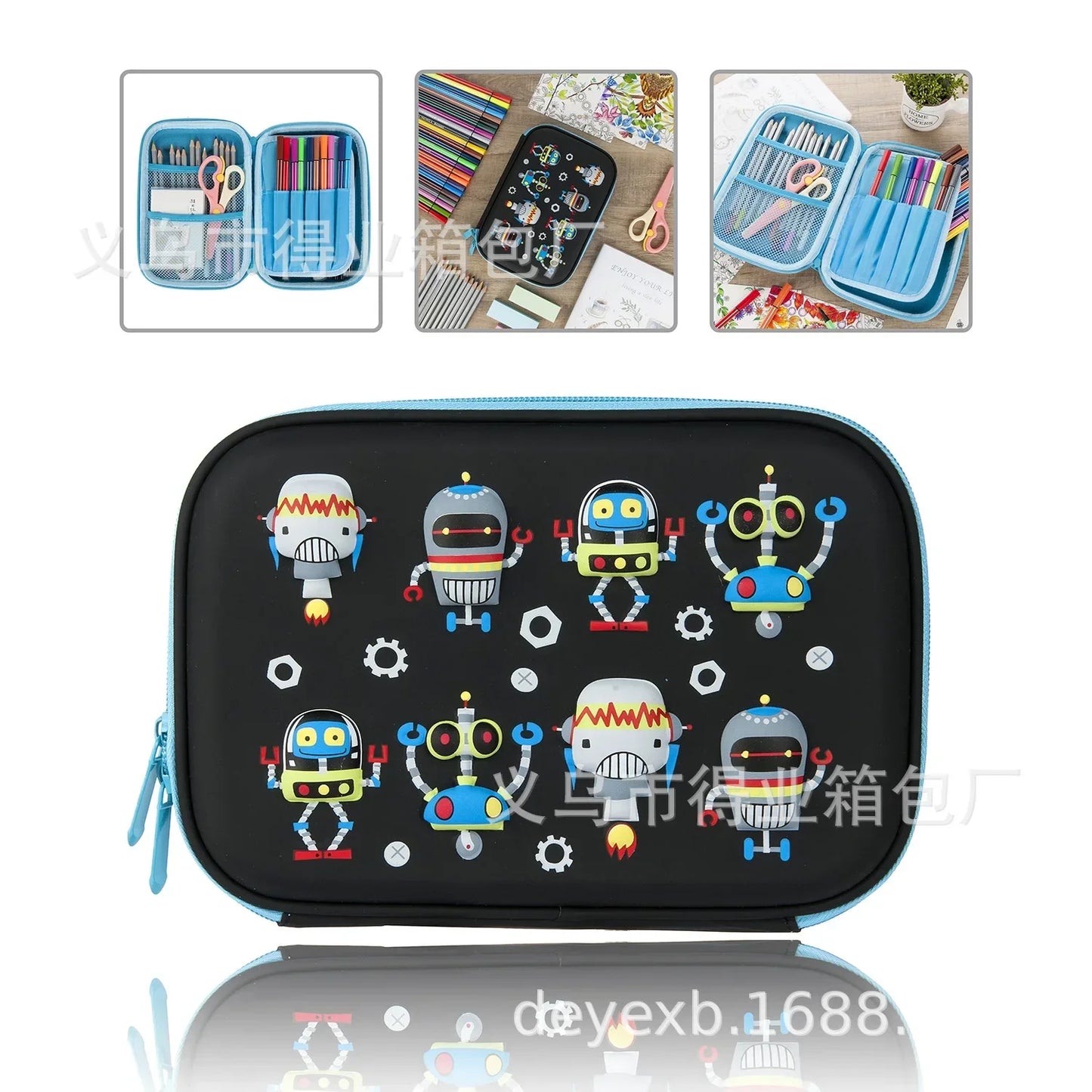 مقلمة كرتونية 3D من EVA – تصميم كاوايي، سعة كبيرة، علبة صلبة لحفظ الأدوات المدرسية