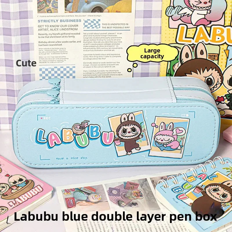 حافظة أقلام كبيرة السعة – حقيبة قرطاسية كرتونية لطيفة للطلاب والمكتب من لابوبو