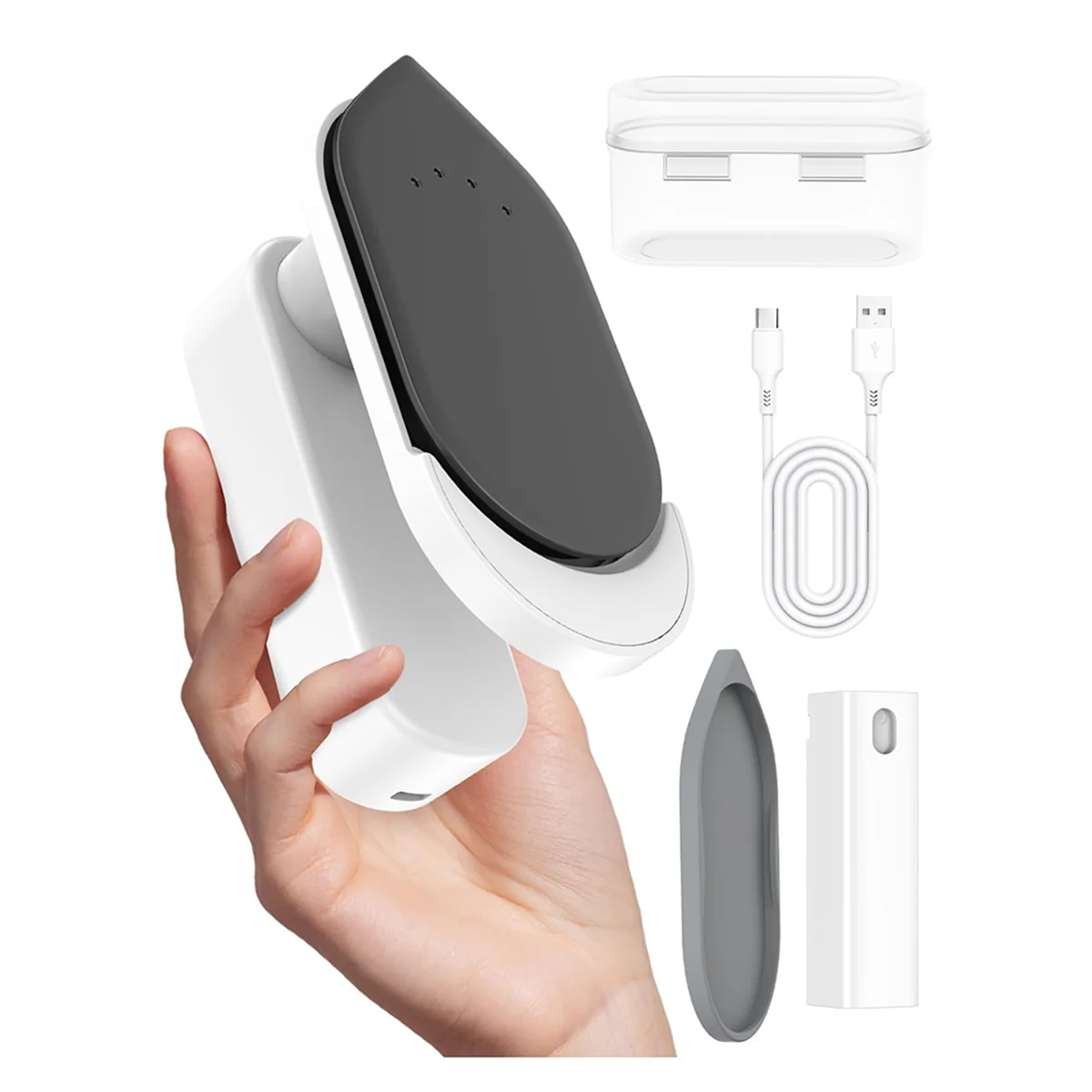 مكواة سفر لاسلكية صغيرة الحجم خفيفة الوزن (0.32 كجم) – كيّ جاف للملابس مع صندوق تخزين ووسائد حرارية