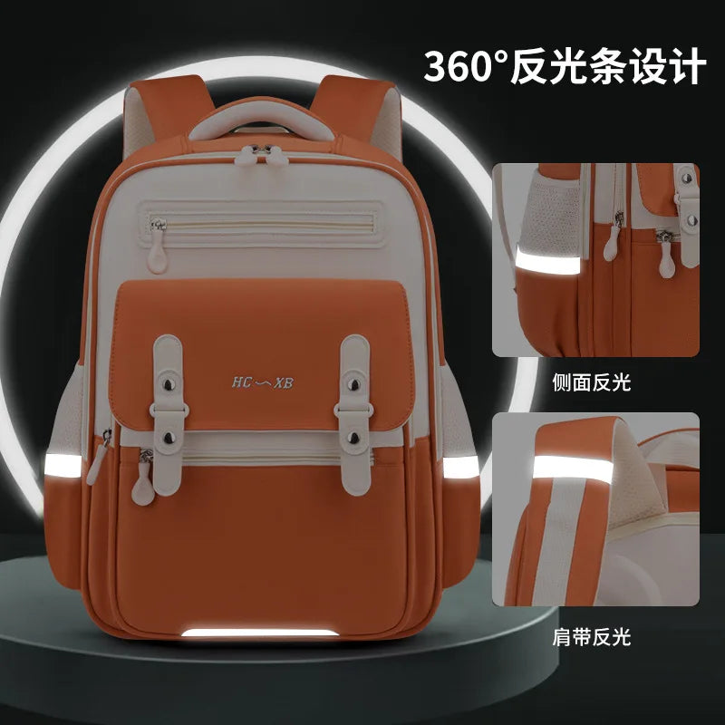 حقيبة مدرسية سحابية فائقة الخفة – حماية للعمود الفقري وتقليل الحمل، سعة كبيرة لطلاب