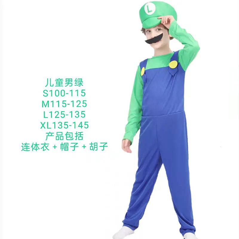 زي تنكري لشخصيات لويجي وماريو – من ألعاب الأنمي والسوبر ماريو | طقم كامل للكبار والأطفال