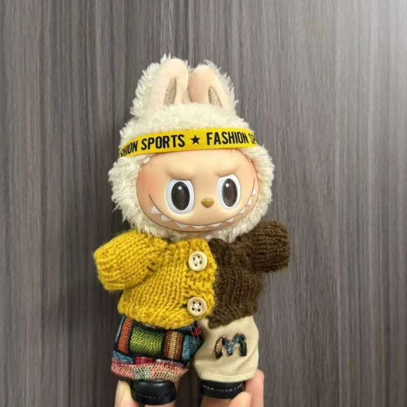 طقم هالوين لابوبو 17 سم – تنورة + أجنحة كيوت | ملابس دمية معلّقة – موضة موسمية لهدايا البنات