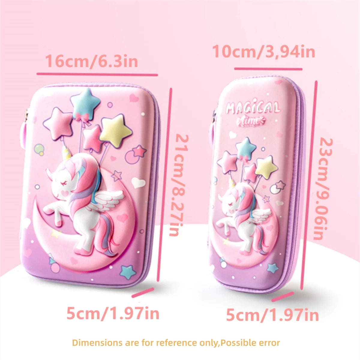 مقلمة يونيكورن 3D من EVA – ضد الماء، تصميم كرتوني لطيف مع حامل أقلام، لتنظيم الأدوات المدرسية