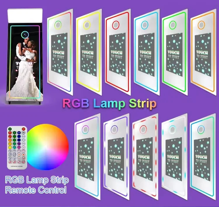 آلة فورية لتصوير السيلفي – مرآة فوتوبوث تفاعلية للحفلات مع كاميرا وطابعة وبرنامج مدمج