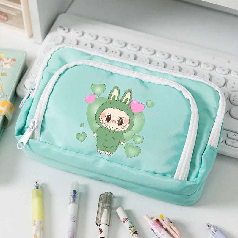 علبة أقلام للأطفال كبيرة السعة – حقيبة تخزين أدوات مكتبية إبداعية مع تصميم مفرّغ للضغط