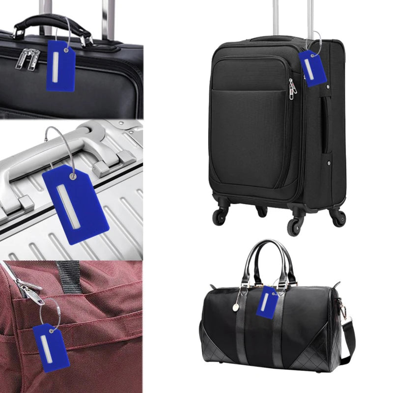 مجموعة 6 بطاقات تعريف للحقائب – سيليكون مرن للسفر للرجال والنساء