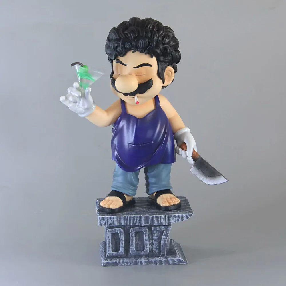 مجسم سوبر ماريو بتصميم The Godfather و007 | ارتفاع 16 سم | مجسم ديكور فني مميز