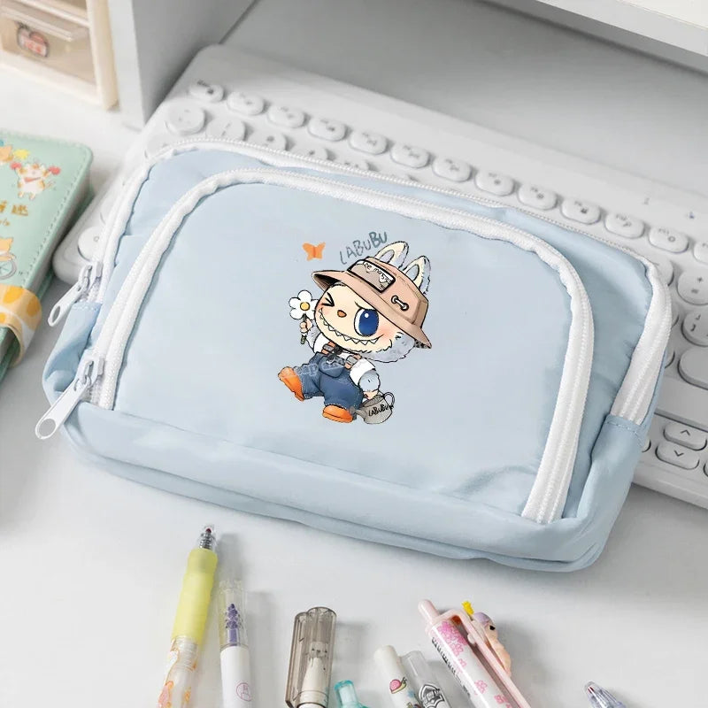 علبة أقلام للأطفال كبيرة السعة – حقيبة تخزين أدوات مكتبية إبداعية مع تصميم مفرّغ للضغط