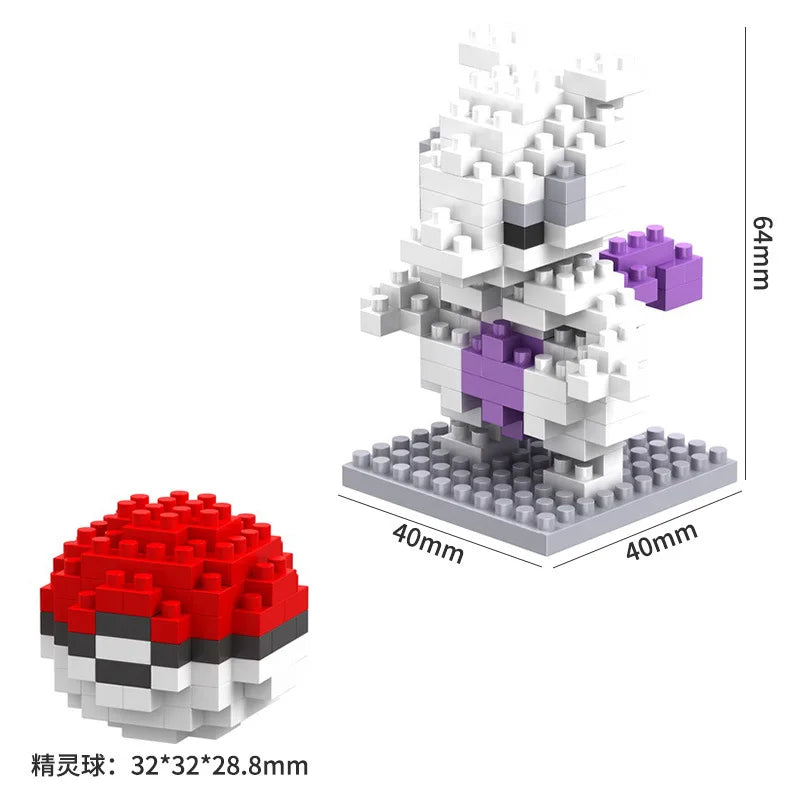 مكعبات تركيب بيكاتشو – 60 تصميم مختلف | نموذج كرتوني صغير | لعبة تعليمية ممتعة للأطفال