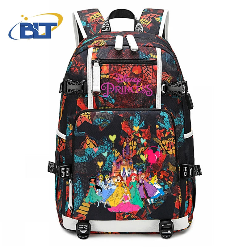 حقيبة ظهر للأطفال مطبوعة بشخصية ميني ماوس وأميرات ديزني