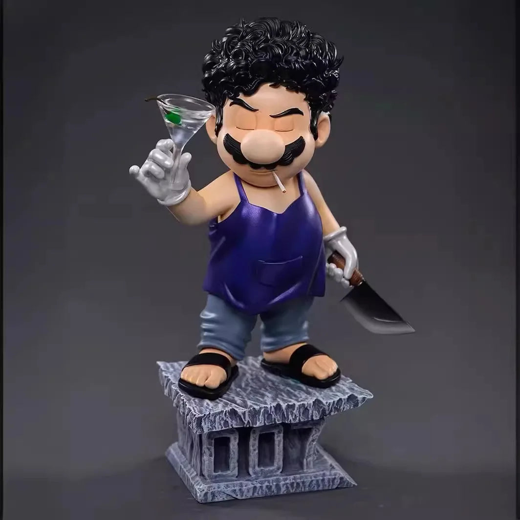 مجسم سوبر ماريو بتصميم The Godfather و007 | ارتفاع 16 سم | مجسم ديكور فني مميز