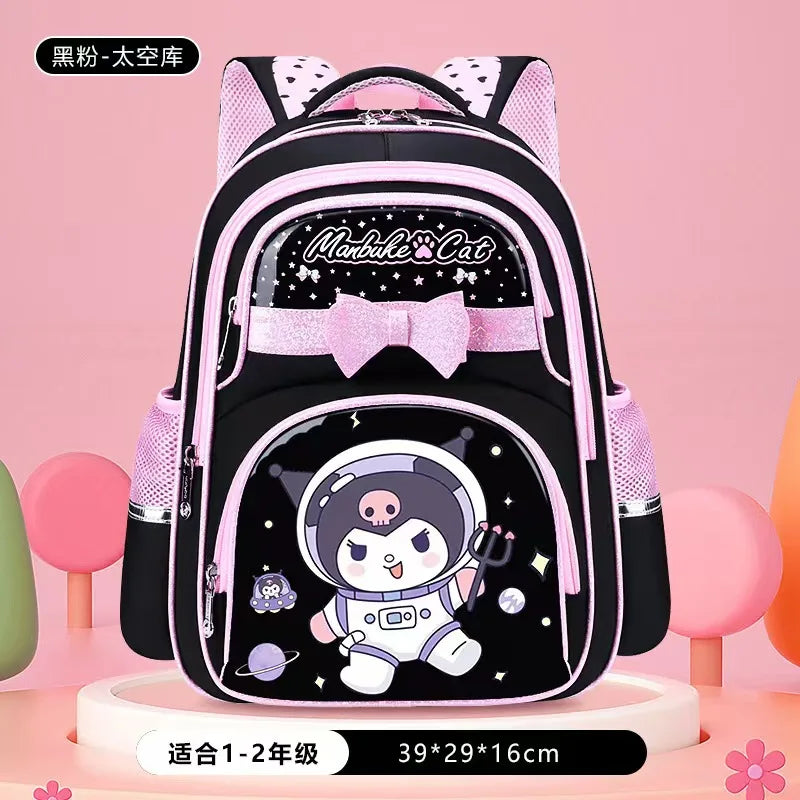 حقيبة مدرسية كورو مي الجديدة بعجلات، حقيبة ميلودي للبنات، تخزين الأدوات المدرسية، خيار بعجلتين