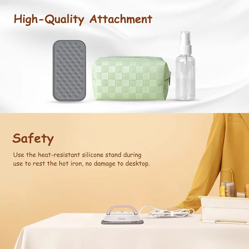 مكواة ملابس يدوية ميني – كهربائية، خفيفة، وتسخين سريع خلال 30 ثانية، تشتغل على 120V و220V