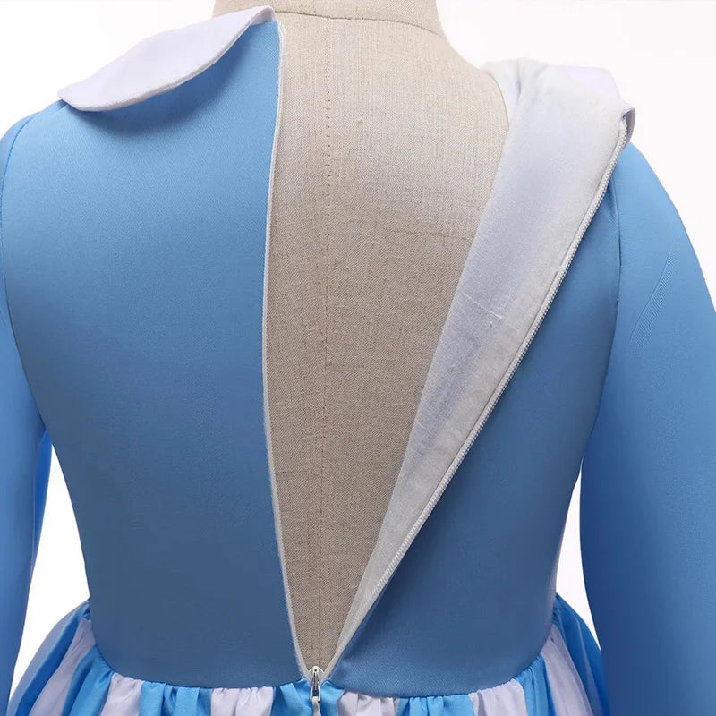 فستان تنكري للبنات – شخصية أليس في بلاد العجائب | تصميم أميرة لطيف من عمر 1 إلى 7 سنوات