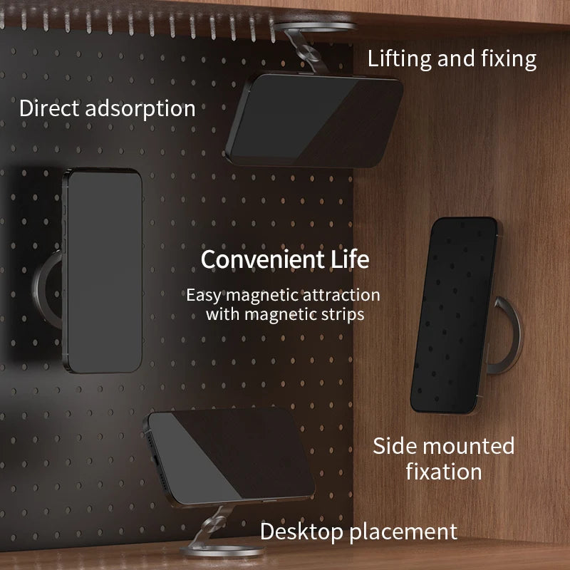 حامل جوال MagSafe مزدوج الوجه 2025 – ستاند قابل للطي بدوران 360° مع قبضة إصبع مغناطيسية قوية