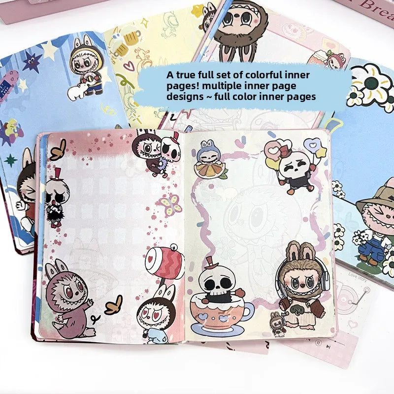 دفتر كرتوني A5 بأوراق ملونة – تصميم الأرنب الصغير مع أزهار ديزي، دفتر يوميات وخطوط أفقية للطلاب