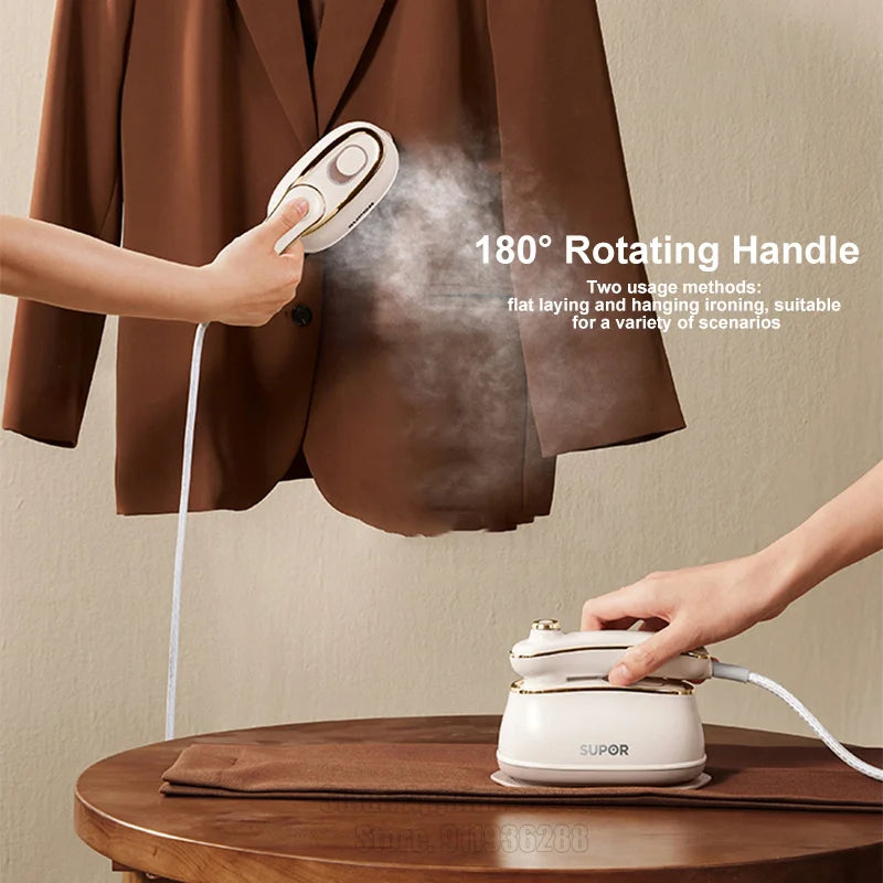 مكواة بخار يدوية SUPOR الجديدة – تصميم قابل للطي، تكوي وتنظف وتزيل العث، مثالية للبيت والسفر