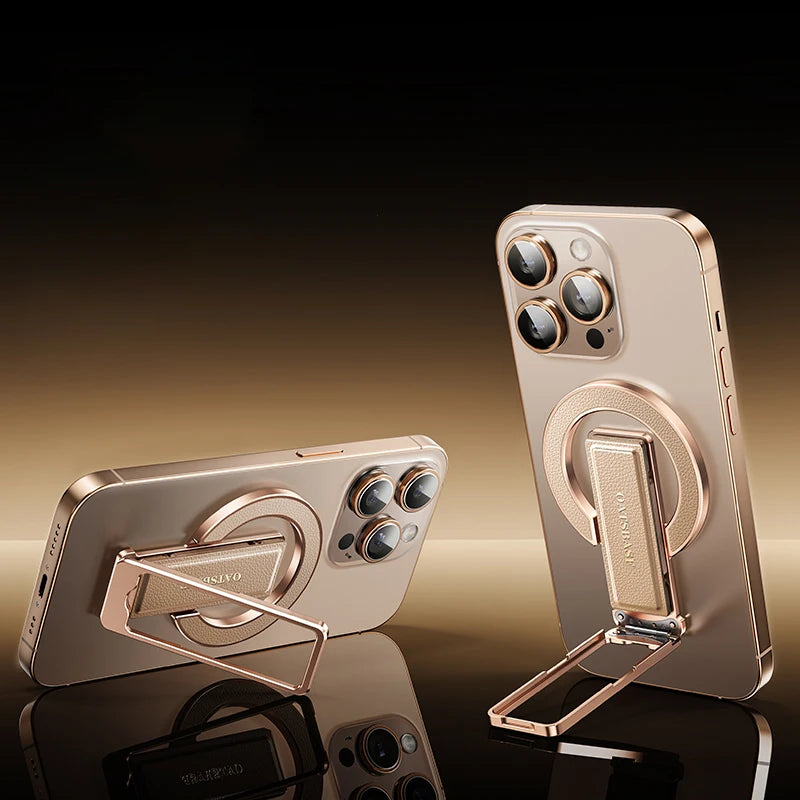 حلقة مسك مغناطيسية جلدية MagSafe للجوال – ستاند وحامل إصبع بتصميم أنيق