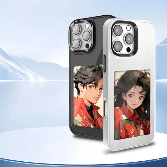 كفر iPhone Pro Max بشاشة E-Ink بأربع ألوان – يعمل بتقنية NFC وبدون بطارية
