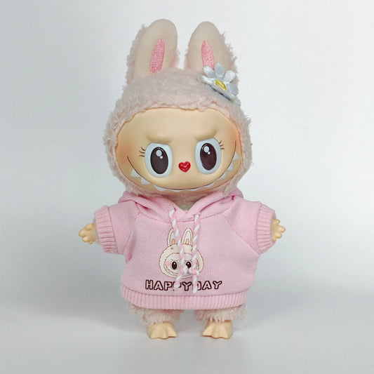 طقم لابوبو تنورة ماكرون + قبعة – 15/17 سم | لبس كيوت V1 V2 – إكسسوارات دمى وزينة جلسات