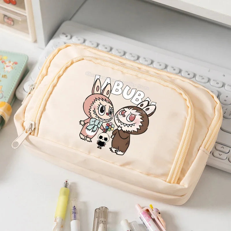 علبة أقلام للأطفال كبيرة السعة – حقيبة تخزين أدوات مكتبية إبداعية مع تصميم مفرّغ للضغط