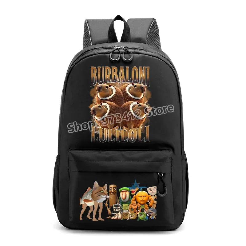 حقيبة ظهر إيطاليان برينروت بتصميم كرتوني عصري، حقيبة مدرسية بسعة كبيرة للطلاب، مثالية للعودة إلى المدرسة مع مساحة للكتب وا