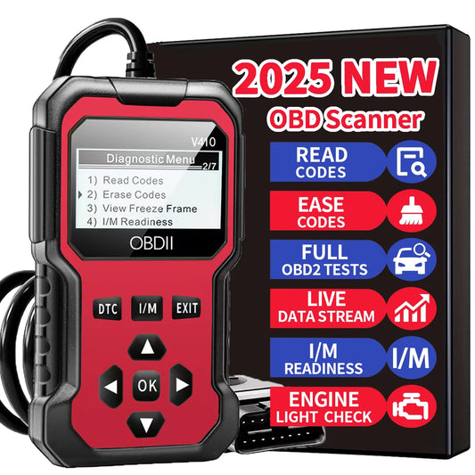 جهاز فحص أعطال السيارة OBD2 – قارئ أكواد المحرك | يدعم كل سيارات OBD II من 1996 وطالع – تشخيص سريع وسهل