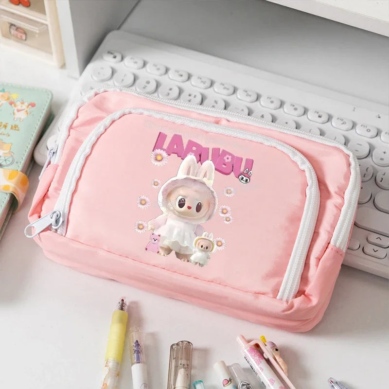 علبة أقلام للأطفال كبيرة السعة – حقيبة تخزين أدوات مكتبية إبداعية مع تصميم مفرّغ للضغط