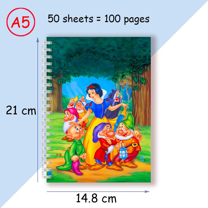 دفتر حلزوني A5 – كرتوني من ديزني سنو وايت والأقزام السبعة