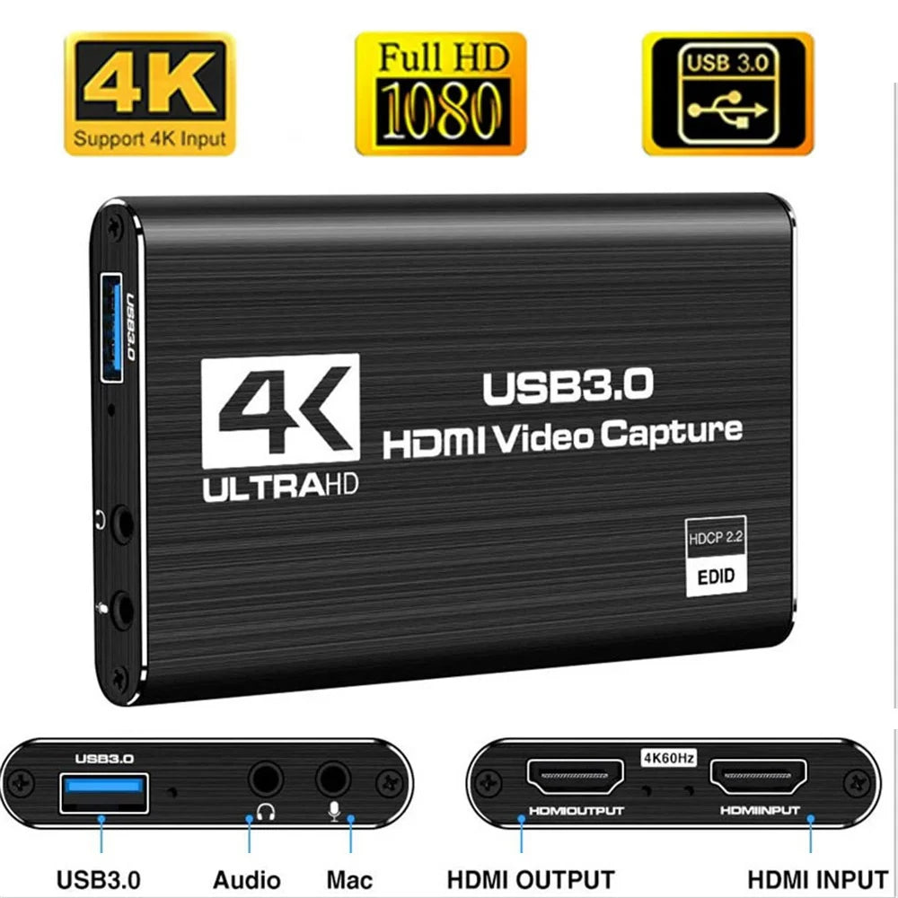 كرت التقاط فيديو 4K USB 3.0 – لتسجيل وبث الألعاب بدقة عالية