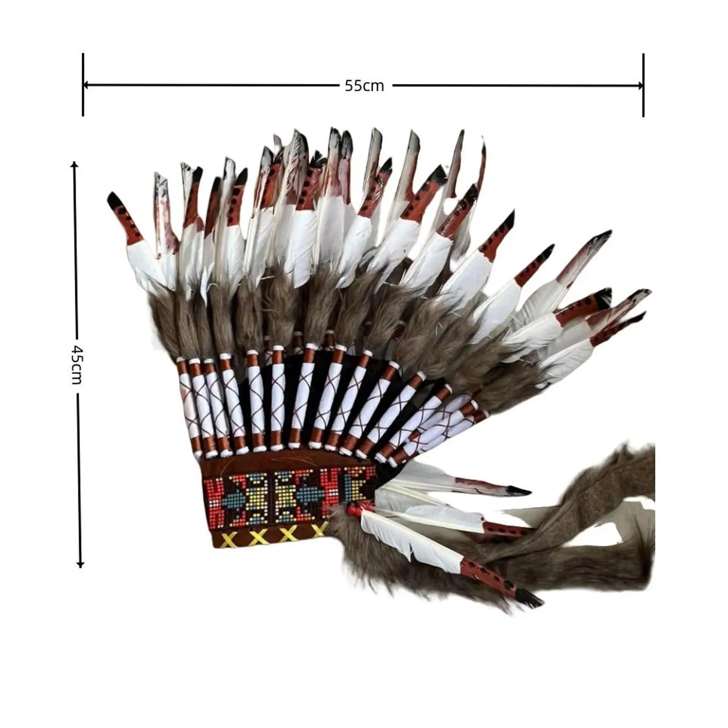 غطاء رأس هندي بريش فاخر – للكبار رجال ونساء | زينة حفلات وتنكر – خفيف وفخم للعروض والكوسبلاي