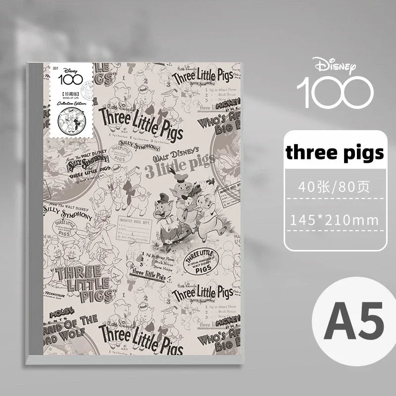 دفتر كرتوني بغلاف صلب ميكي وميني – حجم A5، 80 صفحة فارغة