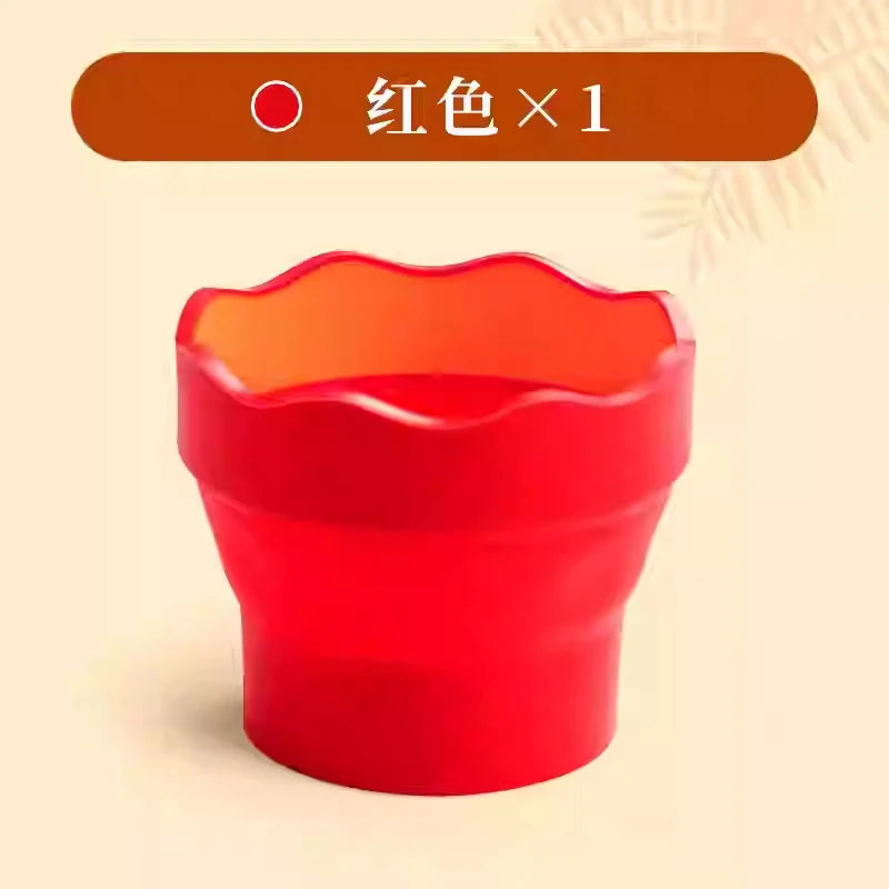 كوب ماء قابل للطي Faber-Castell Clic & Go – أداة غسيل الفرشاة بتصميم عملي للفنانين والهواة