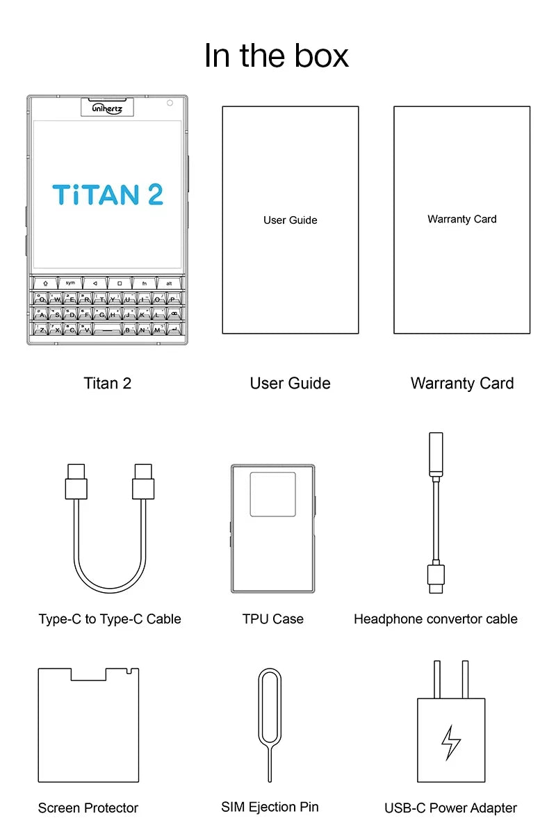 Unihertz Titan 2 5G بكيبورد QWERTY لكتابة أسرع
