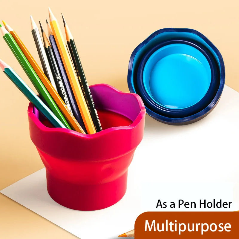 كوب ماء قابل للطي Faber-Castell Clic & Go – أداة غسيل الفرشاة بتصميم عملي للفنانين والهواة