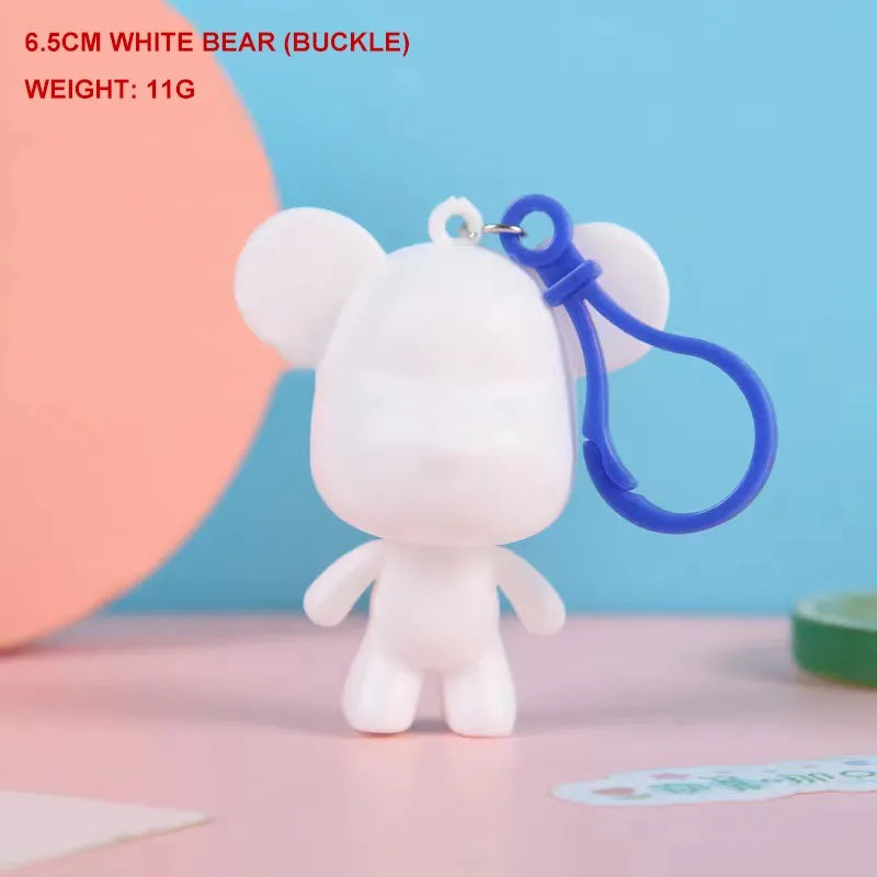 تمثال دب Bearbrick أبيض للتزيين والرسم – مجسم فارغ للصبغ والتلوين اليدوي