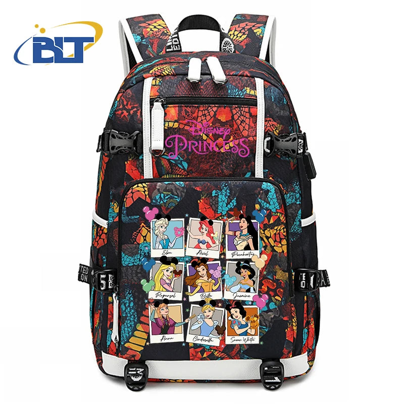 حقيبة ظهر للأطفال مطبوعة بشخصية ميني ماوس وأميرات ديزني