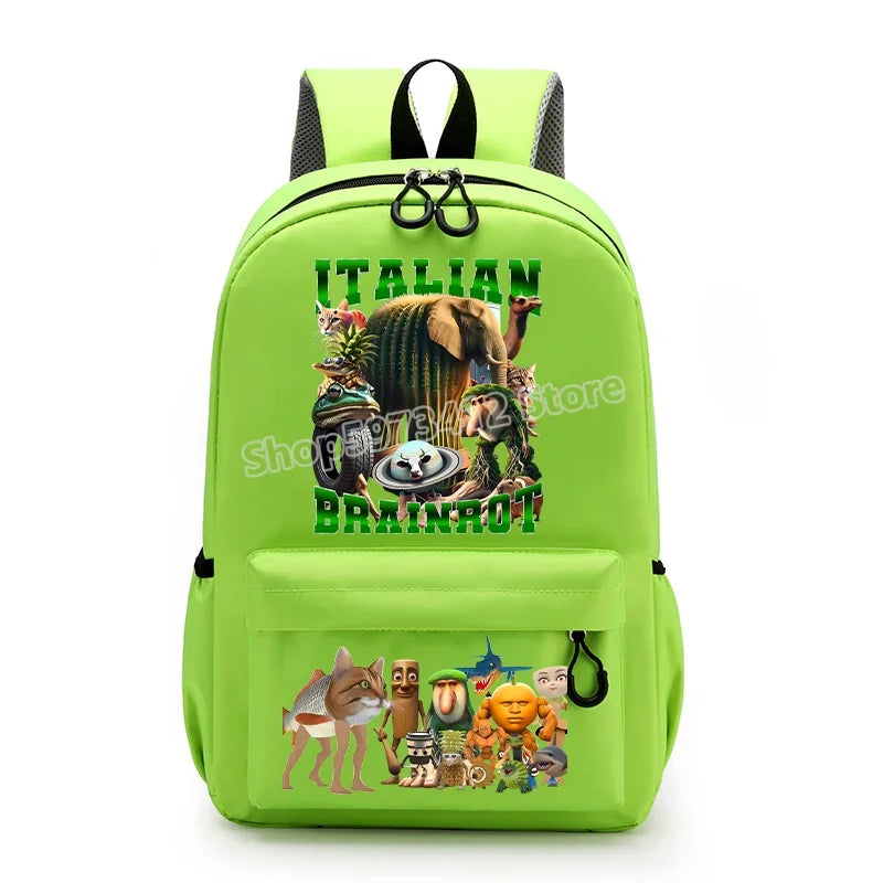 حقيبة ظهر إيطاليان برينروت بتصميم كرتوني عصري، حقيبة مدرسية بسعة كبيرة للطلاب، مثالية للعودة إلى المدرسة مع مساحة للكتب وا