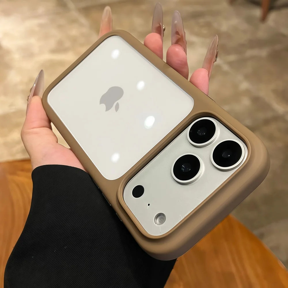 كفر آيفون شفاف فائق الوضوح مع زر كاميرا ذكي – حماية قوية ضد الصدمات