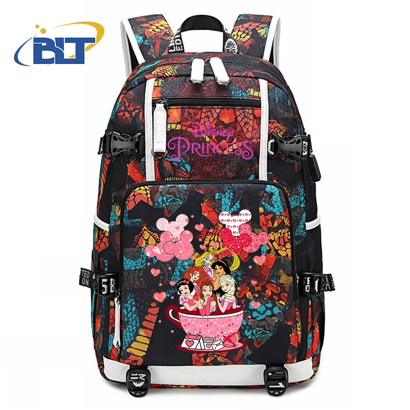 حقيبة ظهر للأطفال مطبوعة بشخصية ميني ماوس وأميرات ديزني