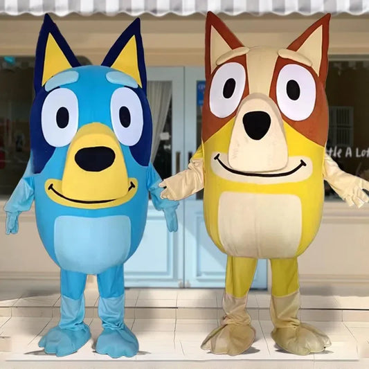 زي تميمة بلوي أو بينغو – شخصية الكلب الكرتوني الشهيرة | زي تنكري للكبار للمشي والعروض التفاعلية