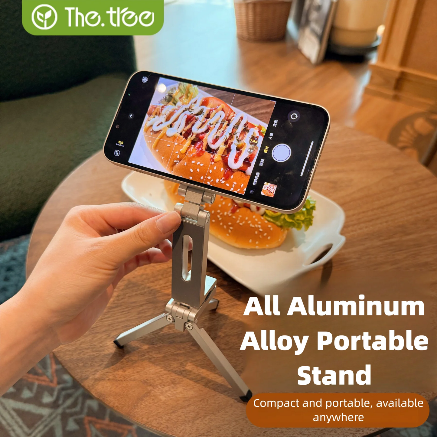 حامل جوال مغناطيسي محمول للسفر مع ترايبود – مشبك من سبائك الألمنيوم للمشاهدة بدون استخدام اليدين