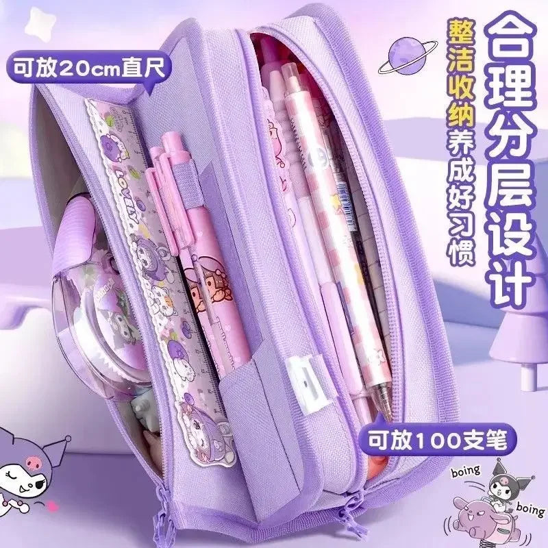 حافظة أقلام سانريو كورومي كبيرة السعة – تصميم لطيف مثالي للاستخدام المدرسي