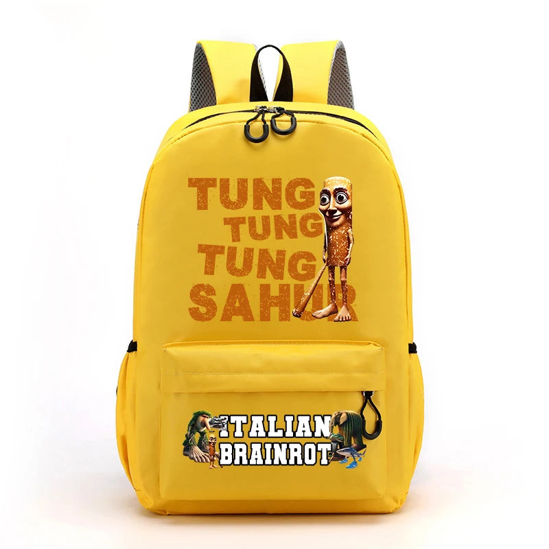 حقيبة أطفال إيطاليان برينروت بطابع الحيوانات، حقيبة مدرسية كرتونية بسعة كبيرة