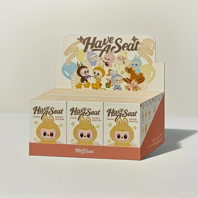 مجسم مكتبي لطيف من MINISO – تصميم وجه وحش مكرون بمينا على شكل قلب V3، مصنوع من PVC، للزينة المكتبية، هدية عيد ميلاد.