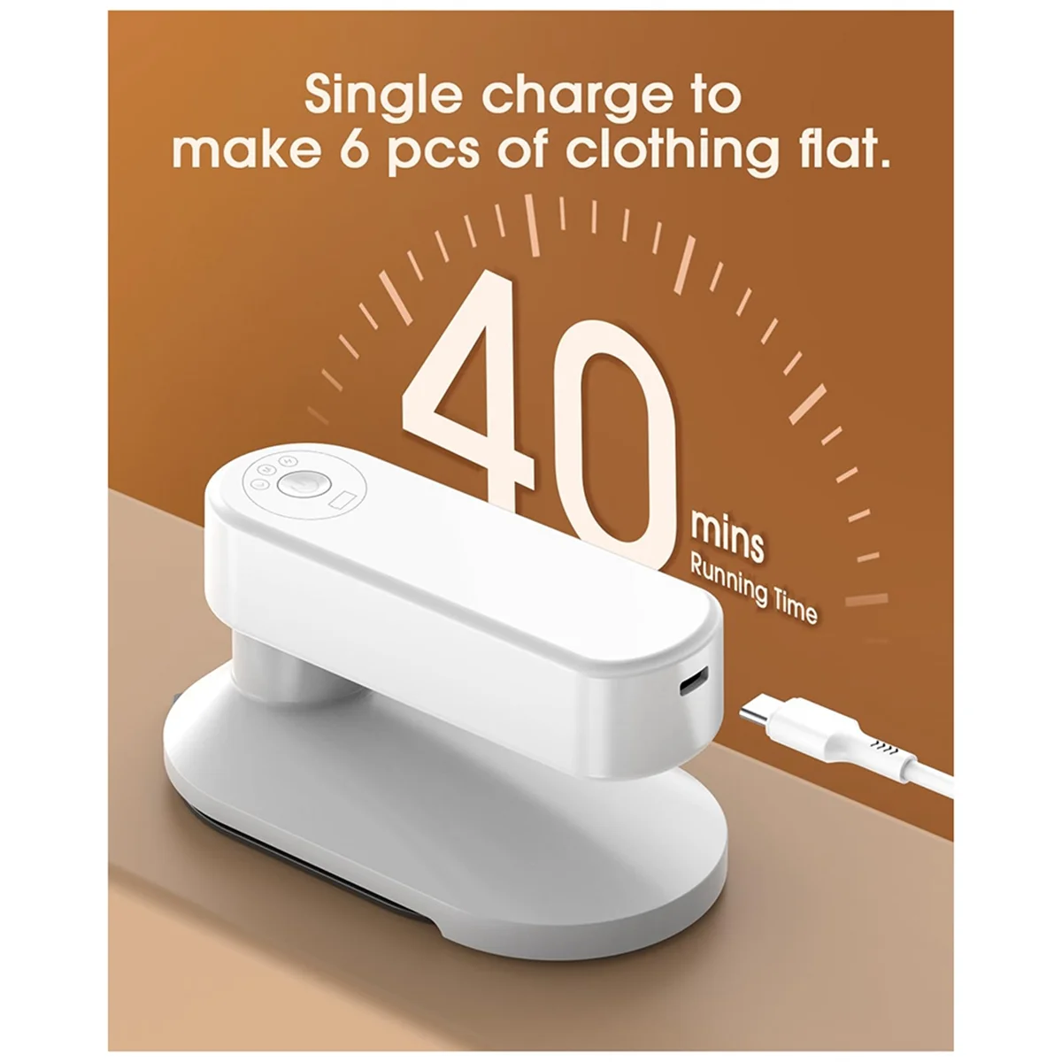 مكواة سفر لاسلكية صغيرة الحجم خفيفة الوزن (0.32 كجم) – كيّ جاف للملابس مع صندوق تخزين ووسائد حرارية