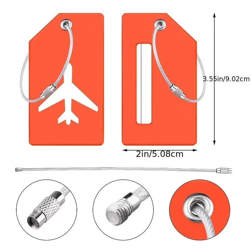 عدد 2 تاق شنط سفر من السيليكون – لبطاقات الاسم وتحديد الهوية بسرعة وسهولة