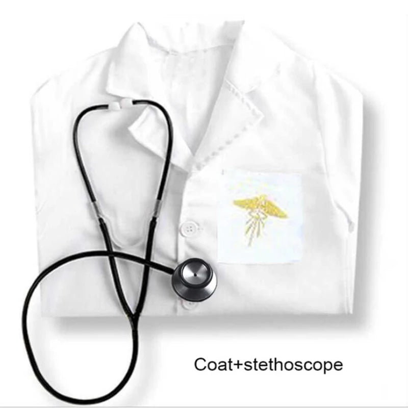 زي تنكري للأطفال – زي دكتور/جراح كامل | قميص، بنطال، ومعطف أبيض | مثالي للهالوين ولعب الأدوار